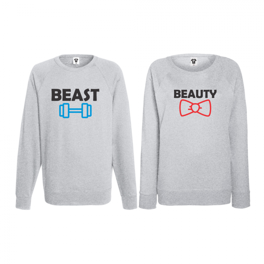 Σετ μπλούζες για ζευγάρια Beast and Beaty