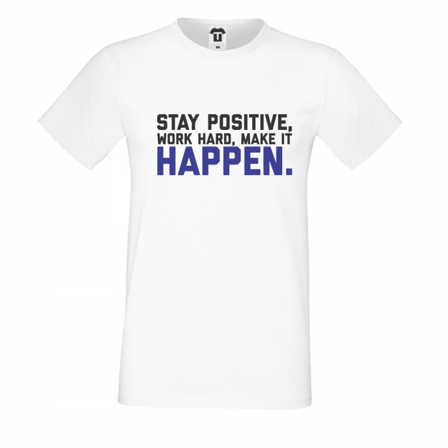 Ανδρική άσπρη μπλούζα Stay Positive