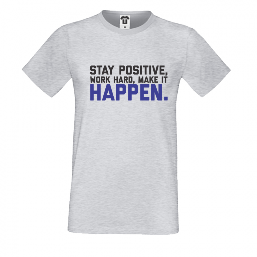 Ανδρική γκρι μπλούζα Stay Positive