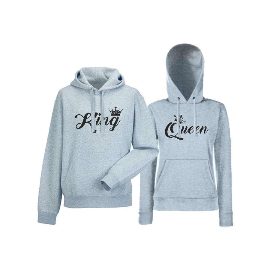 Γκρι φούτερ για ζευγάρια King and Queen 
