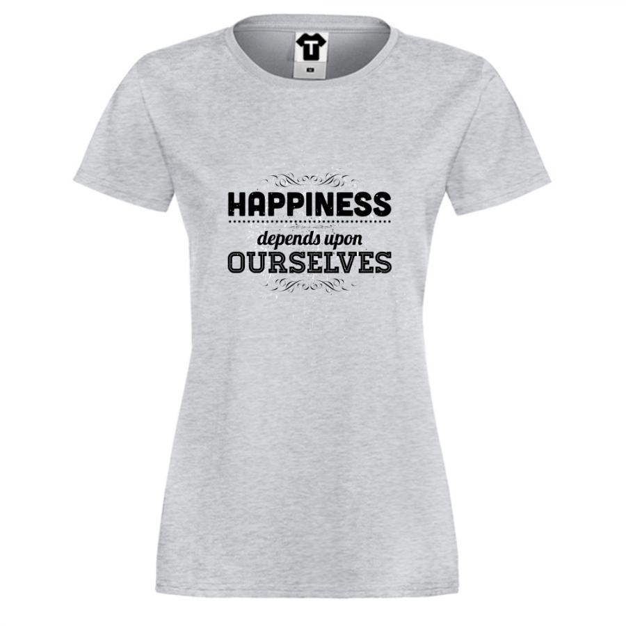 Γυναικεία γκρι μπλουζα Happiness
