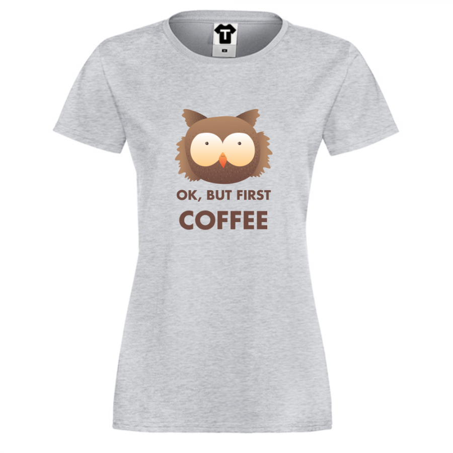 Γυναικεία γκρι μπλούζα Coffee First