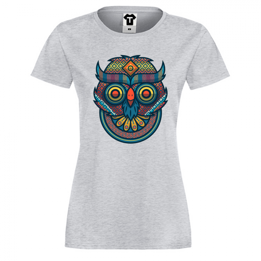 Γυναικεία μπλούζα Tribal owl portrait