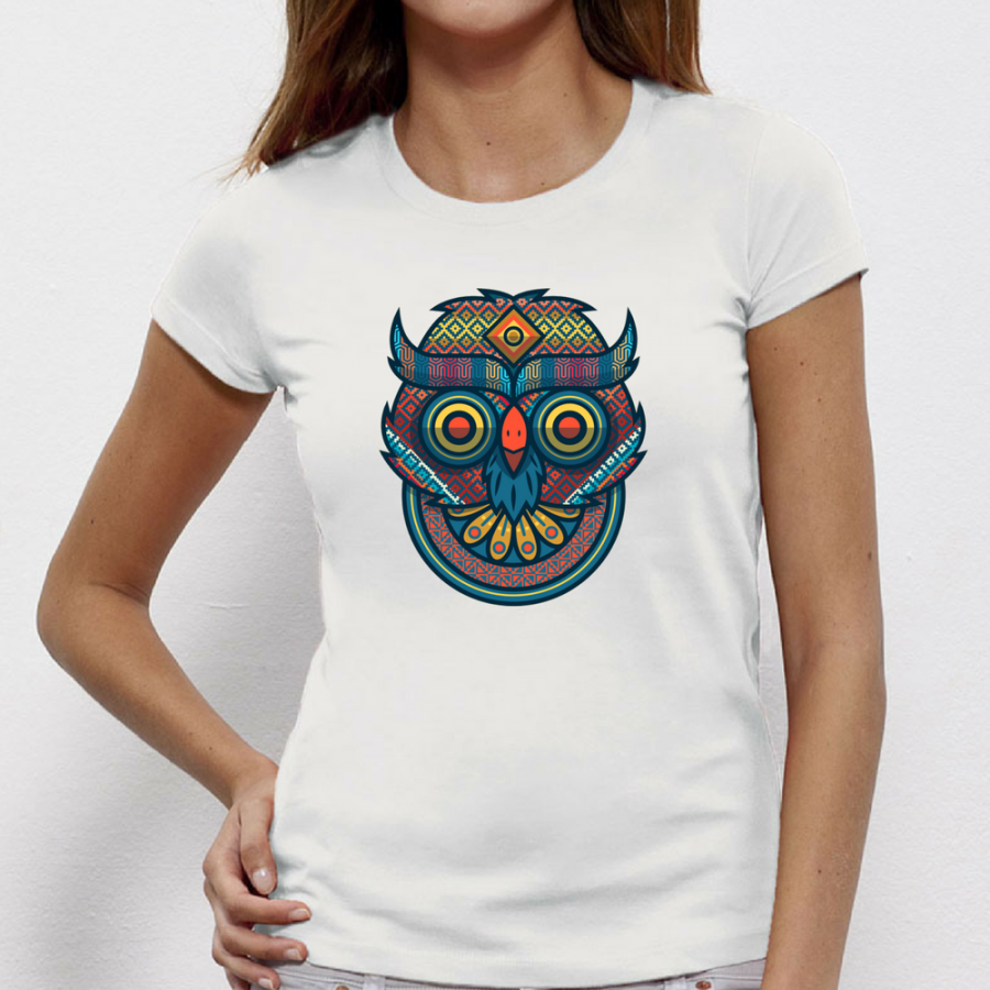 Γυναικεία μπλούζα Tribal owl portrait