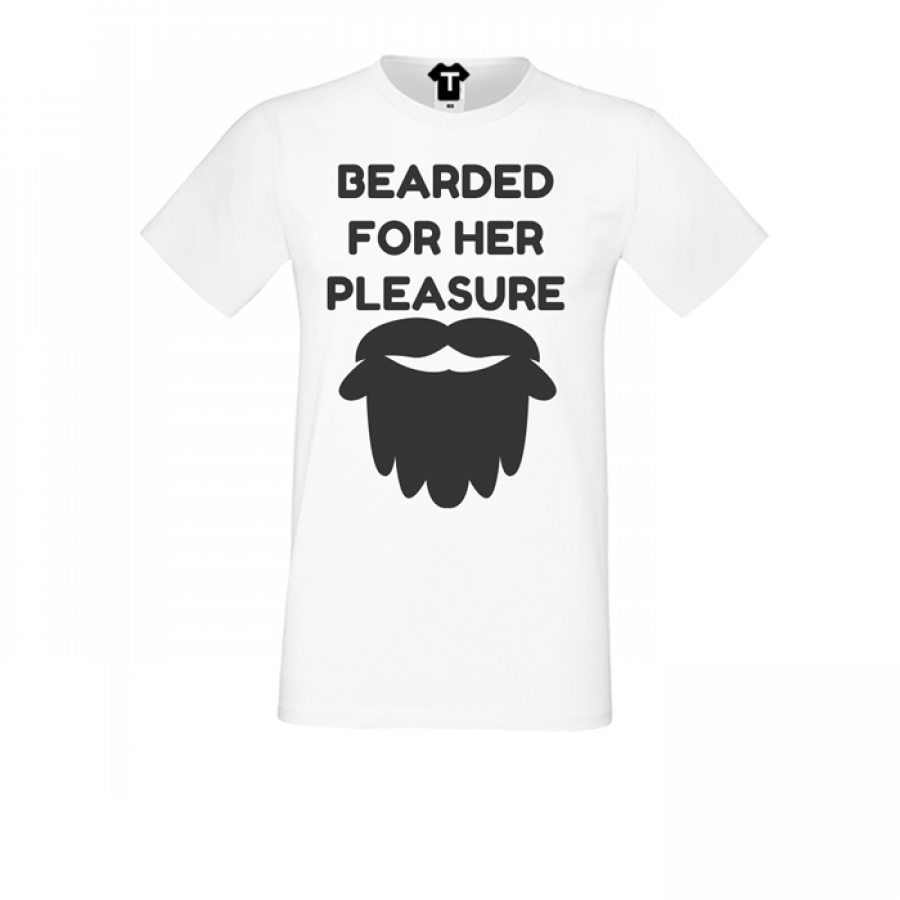 Ανδρική άσπη μπλούζα Bearded for her Pleasure