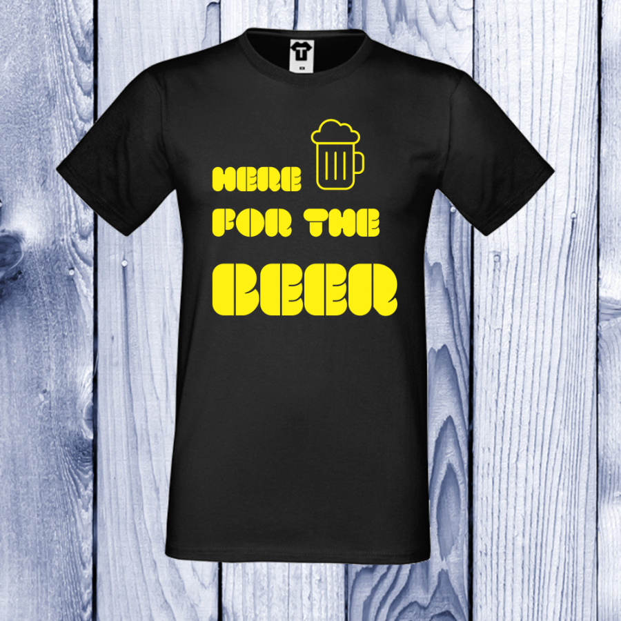 Ανδρική μαύρη μπλούζα Here for Beer