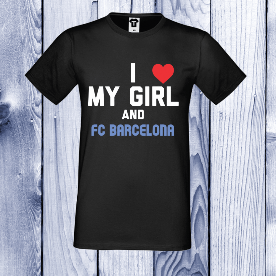 Ανδρική μαύρη μπλούζα My Girl and Barcelona
