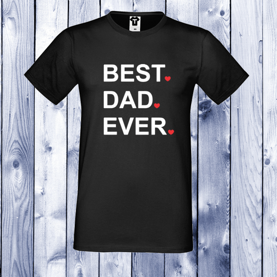 Ανδρική μαύρη μπλούζα με στάμπα BEST DAD EVER.