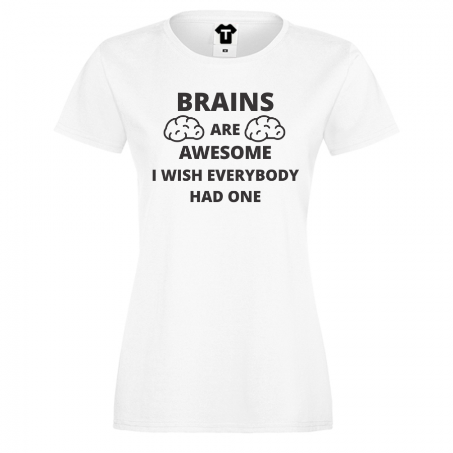 Γυναικεία άσπρη μπλούζα Brains