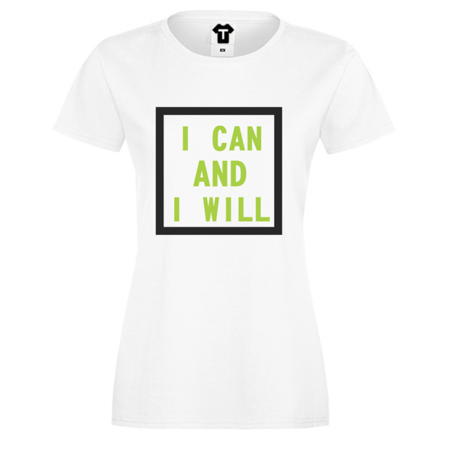 Γυναικεία άσπρη μπλούζα I can and I will
