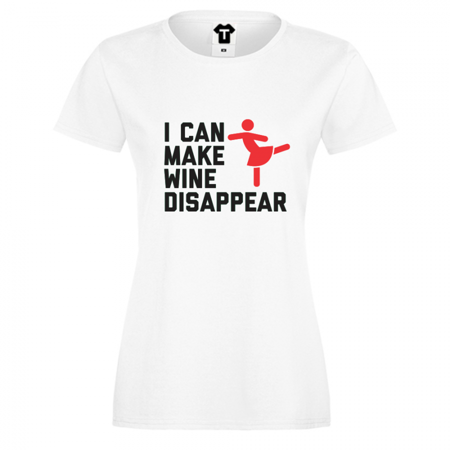 Γυναικεία άσπρη μπλούζα I can make wine disapear