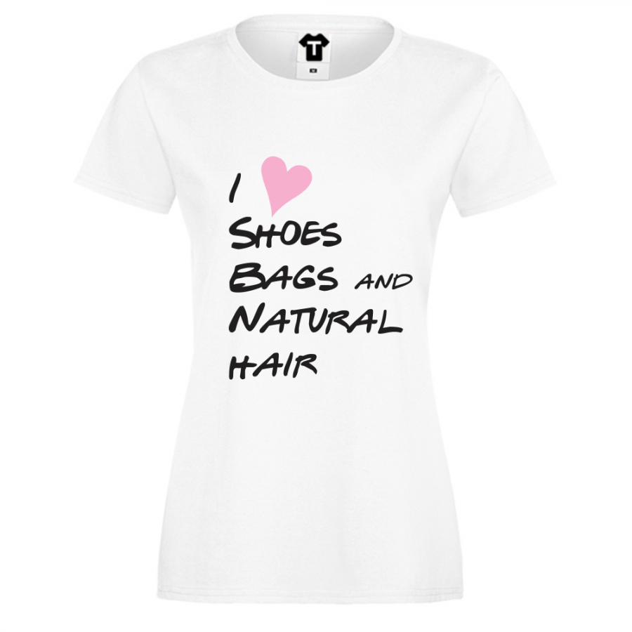 Γυναικεία άσπρη μπλούζα I Love shoes, bags…