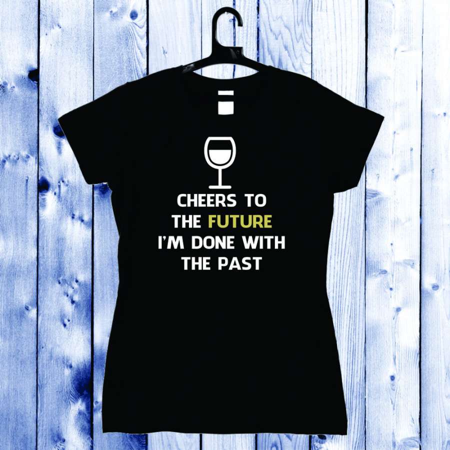 Γυναικεία μαύρη μπλούζα Cheers to the future.