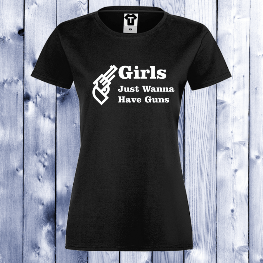 Γυναικεία μαύρη μπλούζα Girls Guns
