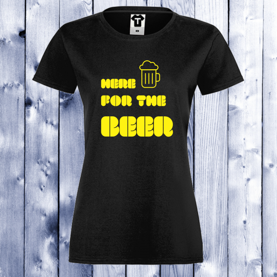 Γυναικεία μαύρη μπλούζα Here for Beer