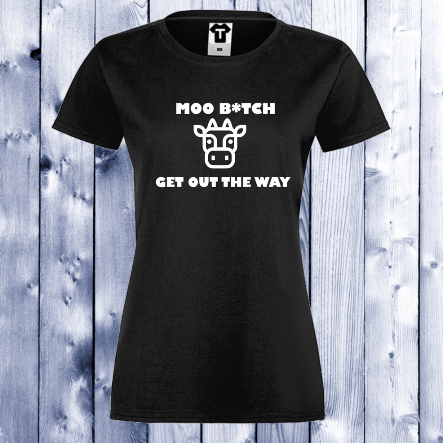 Γυναικεία μαύρη μπλούζα Moo Bitch