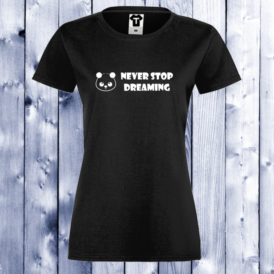 Γυναικεία μαύρη μπλούζα Never Stop Dreaming