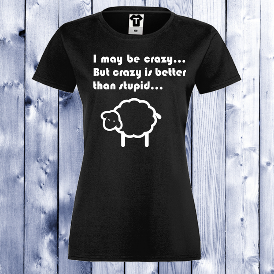 Γυναικεία μαύρη μπλούζα Stupid Sheep