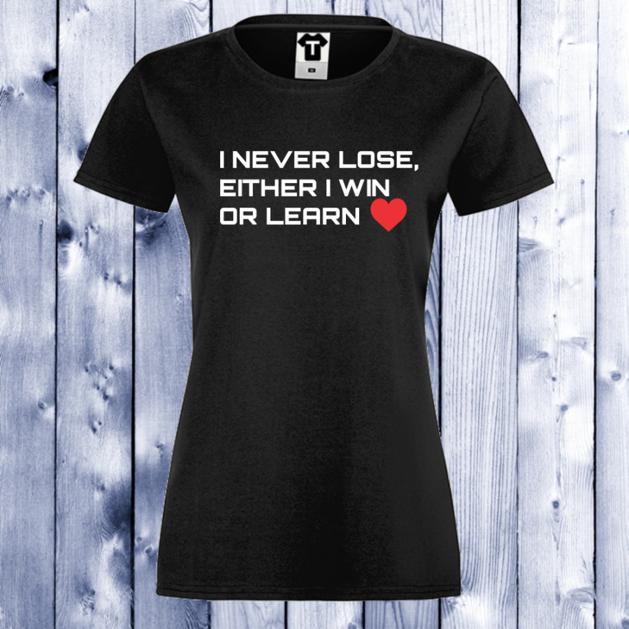 Γυναικεία μαύρη μπλούζα Win or Learn
