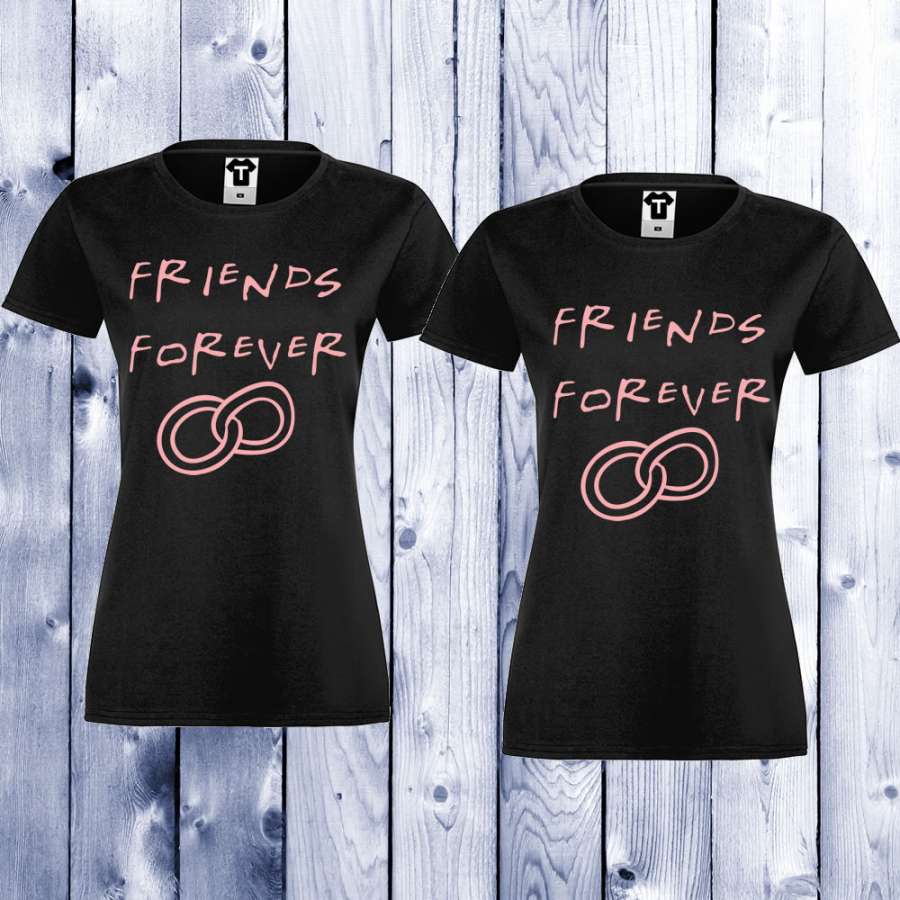 Μπλούζες για ζευγάρια μαύρο χρώμα Friends Forever