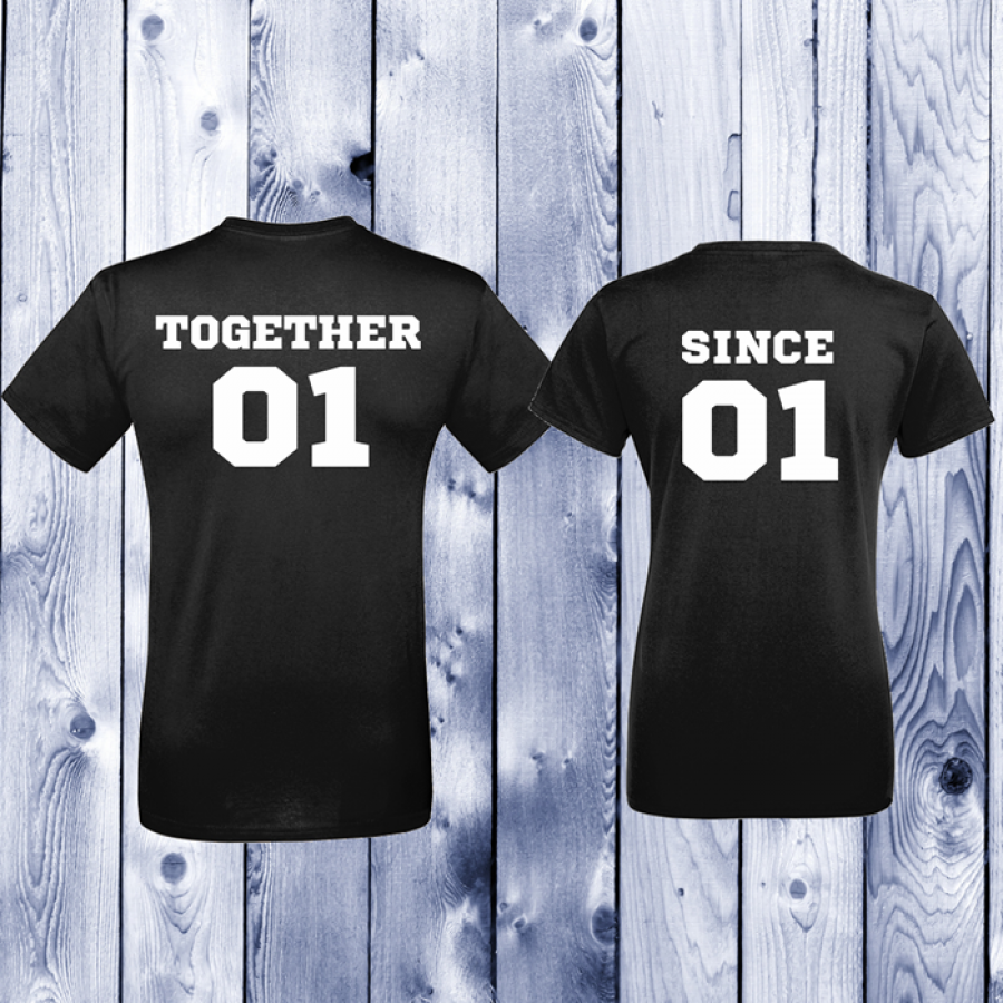 Μπλούζες για ζευγάρια μαύρο χρώμα Together Since