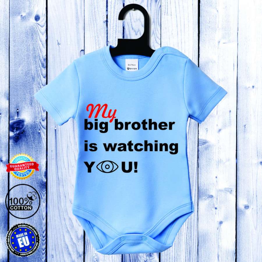 Μωρουδιακό κορμάκι με κοντό μανίκι σε μπλέ Big Brother