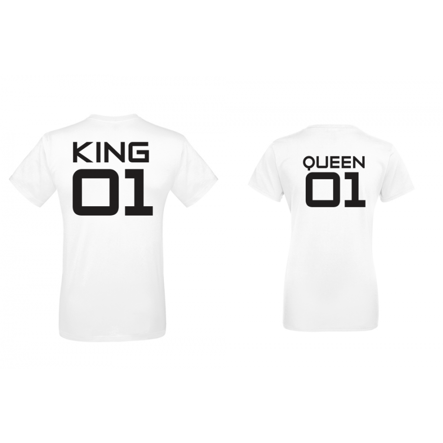 Σετ για ζευγάρια άσπρο χρώμα King 01 - Queen 01