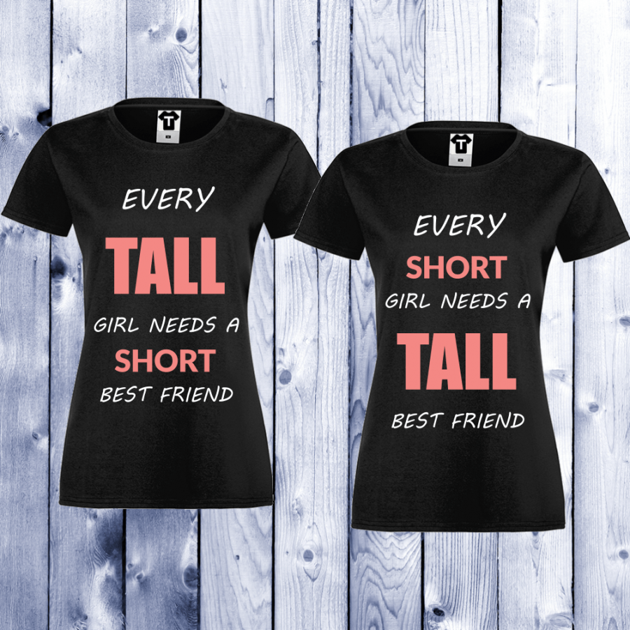Σετ μαύρες μπλούζες TALL and SHORT FRIENDS
