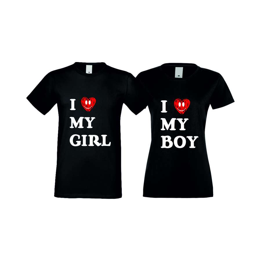 ΜΠΛΟΥΖΕΣ ΓΙΑ ΕΡΩΤΕΥΜΕΝΟΥΣ I LOVE MY BOY-GIRL μαύρη