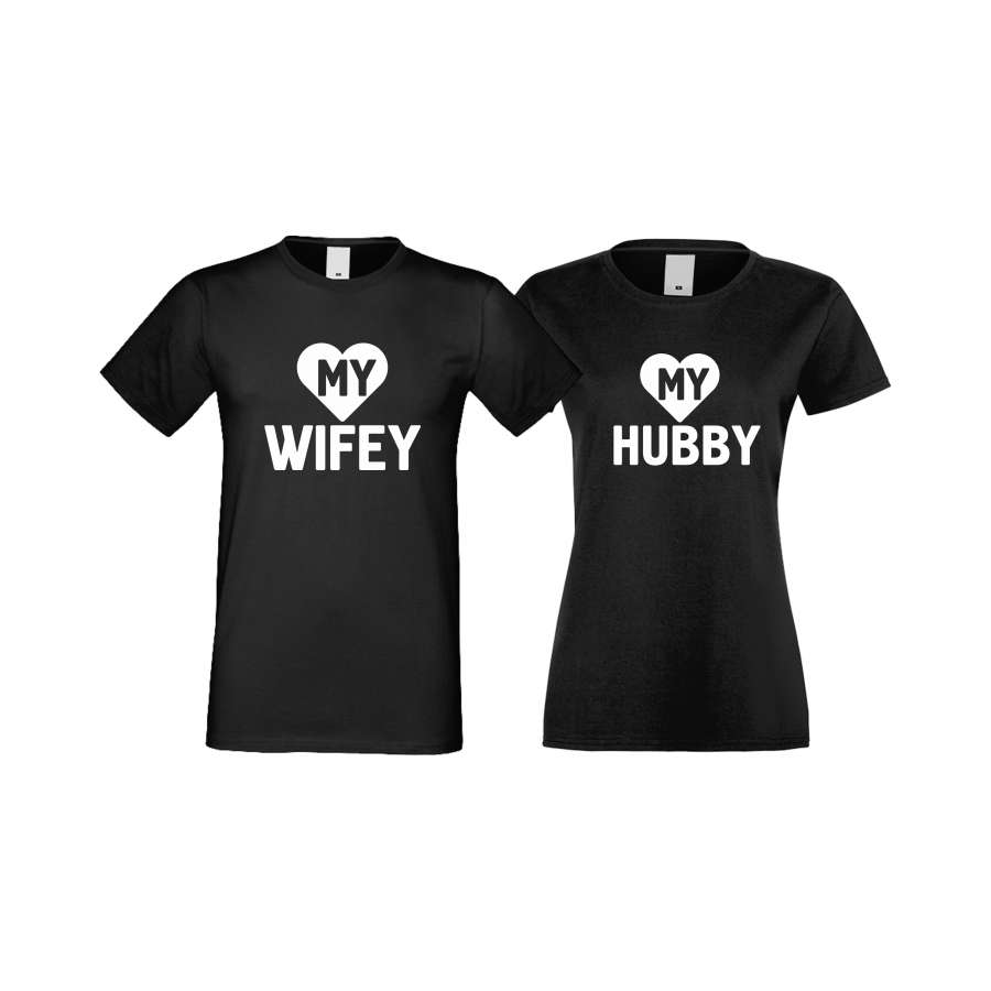 ΜΠΛΟΥΖΕΣ ΓΙΑ ΕΡΩΤΕΥΜΕΝΟΥΣ MY WIFEY - MY HUBBY 2 μαύρη
