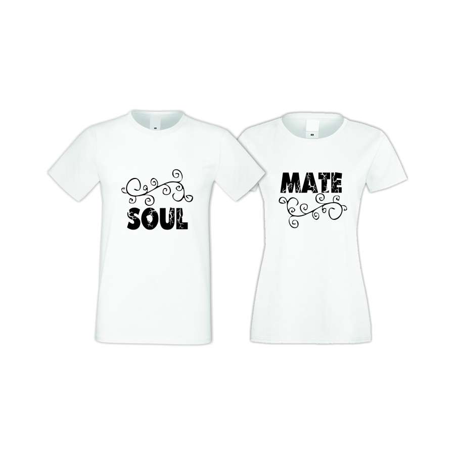 Μπλούζες για ζευγάρια άσπρο χρώμα SOUL-MATE 