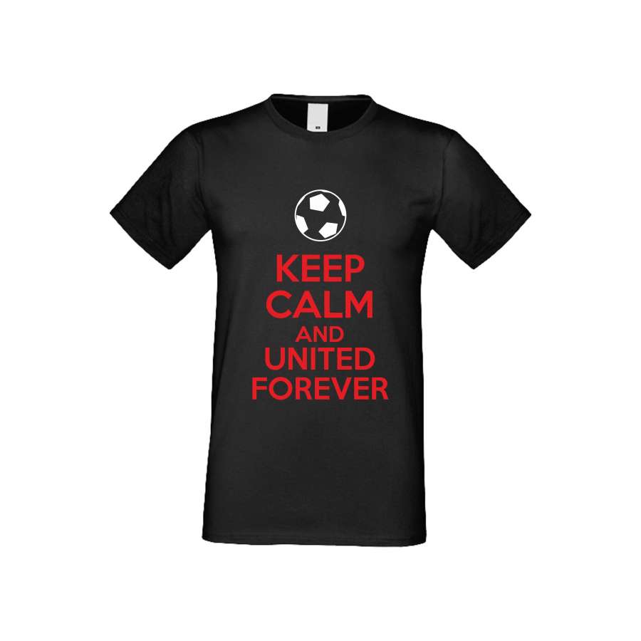 ΑΝΔΡΙΚΗ ΜΠΛΟΥΖΑ KEEP CALM and UNITED FOREVER μαύρο