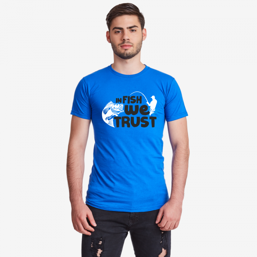 Ανδρική μπλούζα σε μπλε χρώμα In Fish We Trust