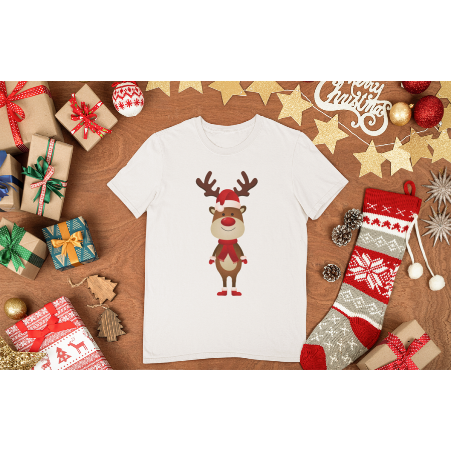 Χριστουγεννιάτικο μπλουζάκι Little Deer σε μεγέθη ενηλίκων και παιδιών