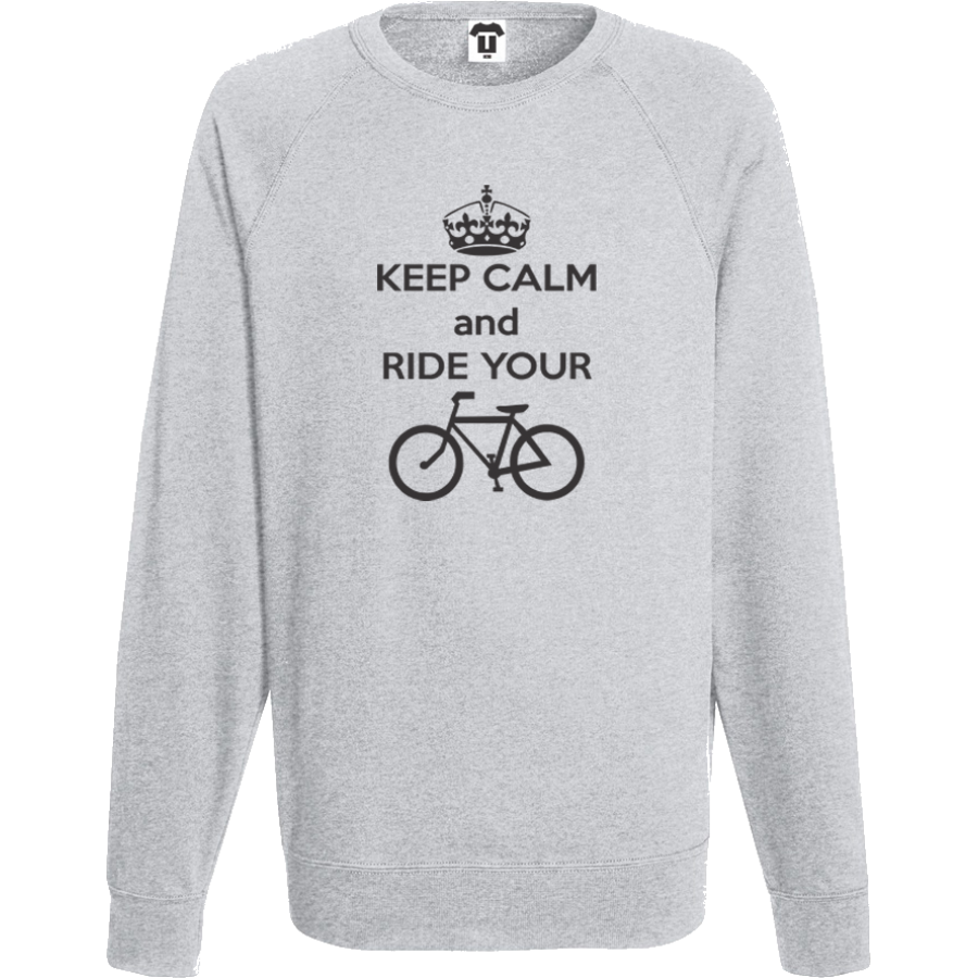 Ανδρική μπλούζα γκρι μπλούζα Keep Calm and ride your bike