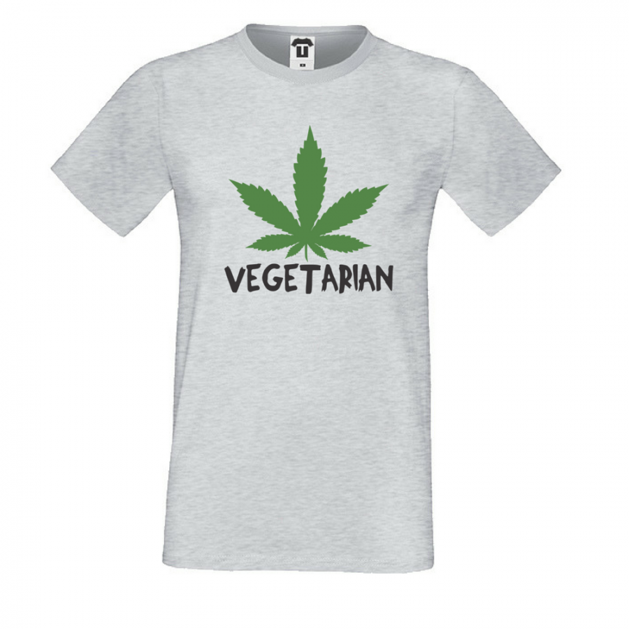 Ανδρική μπλούζα γκρι χρώμα Vegetarian