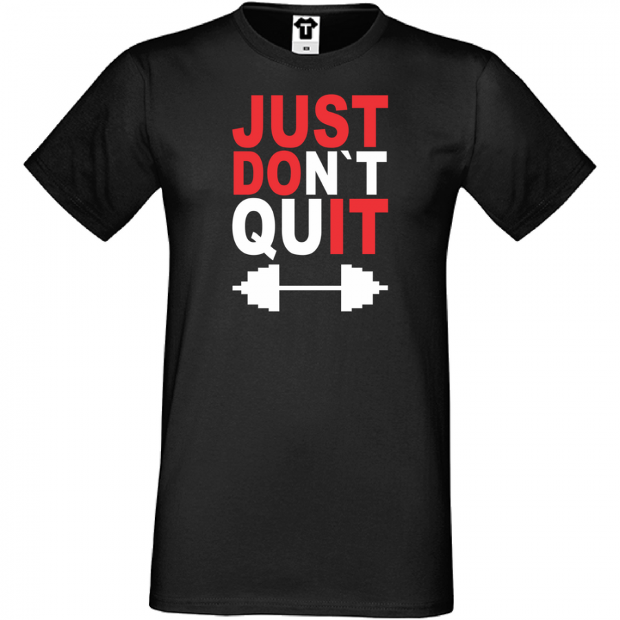 Ανδρική μπλούζα μαύρο χρώμα JUST don't quit