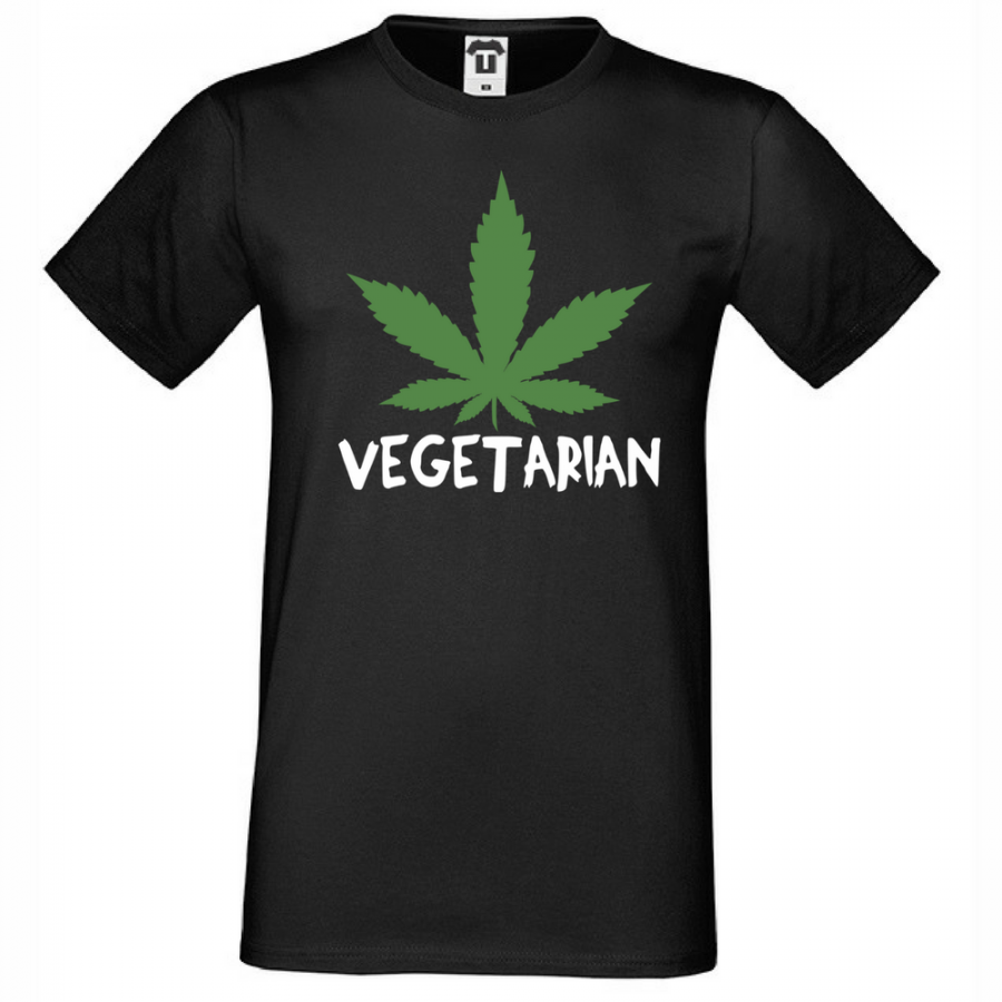 Ανδρική μπλούζα μαύρο χρώμα Vegetarian