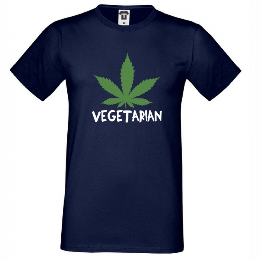 Ανδρική μπλούζα σκούρο μπλε  Vegetarian