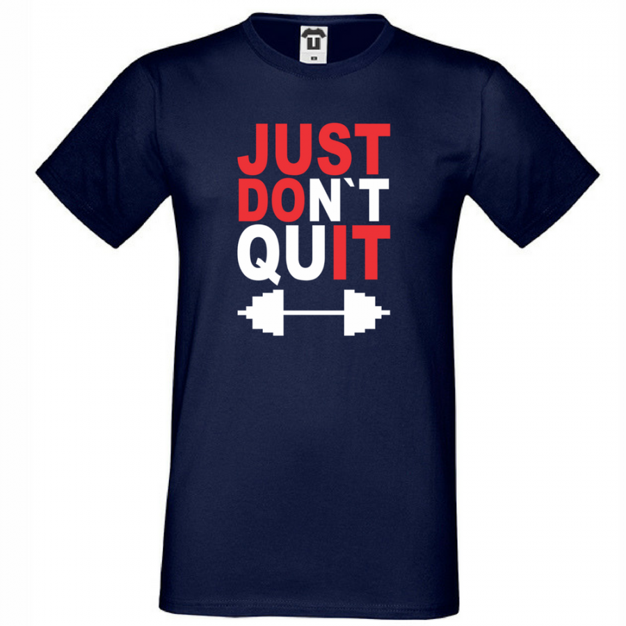 Ανδρική μπλούζα σκούρο μπλε χρώμα JUST don't quit