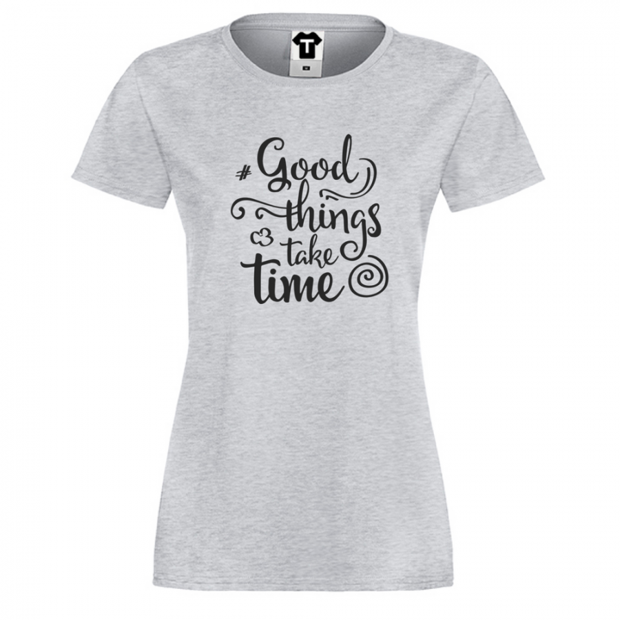 Γυναικεία γκρι μπλούζα  Good things take time