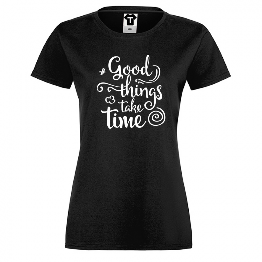 Γυναικεία μαύρη μπλούζα  Good things take time