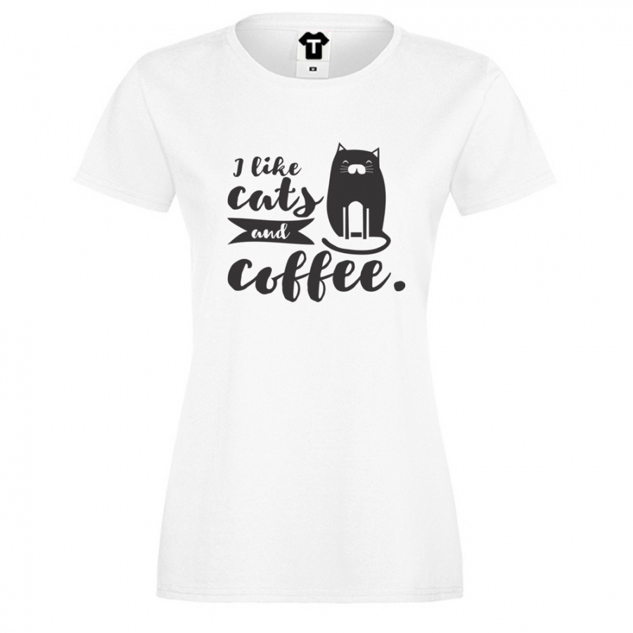 Γυναικεία μπλούζα I like cats and coffee