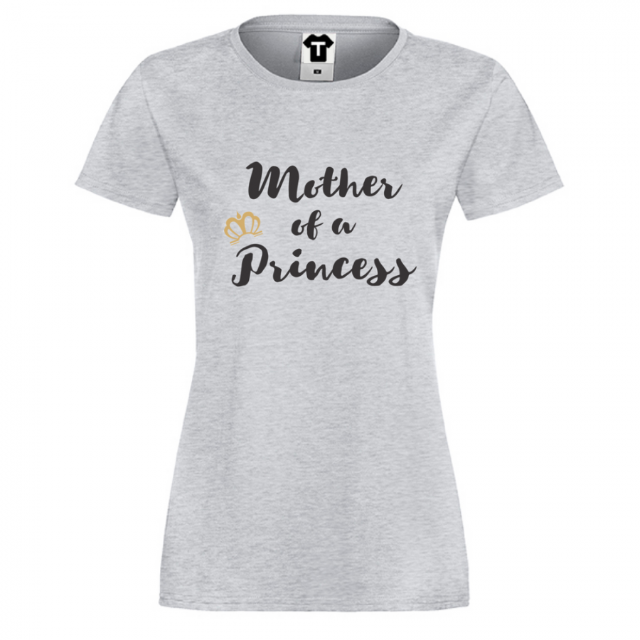 Γυναικεία μπλούζα  Mother of a princess γκρι