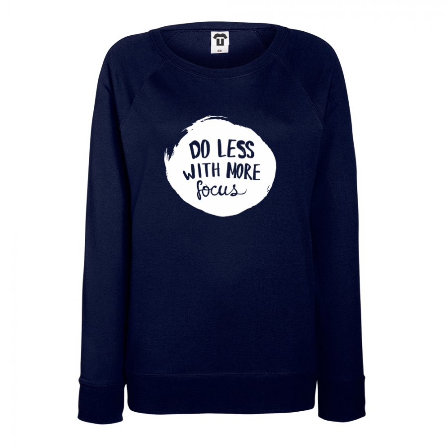 Γυναικεία μπλούζα σκούρο μπλε χρώμα  Do less with more focus