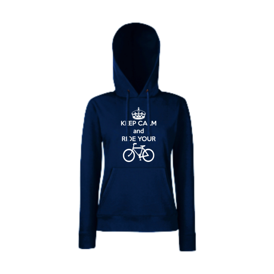 Γυναικείο σκούρο μπλε φούτερ Keep Calm nd Ride your Bike