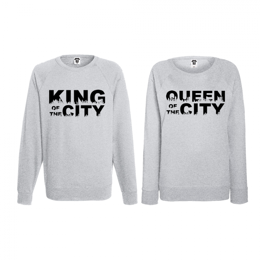 Σετ μπλούζες για ζευγάρια King Queen of the city