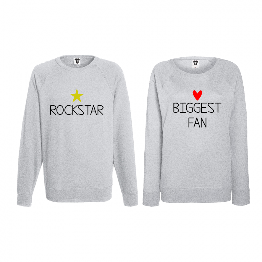 Σετ μπλούζες για ζευγάρια Rockstar and Fan