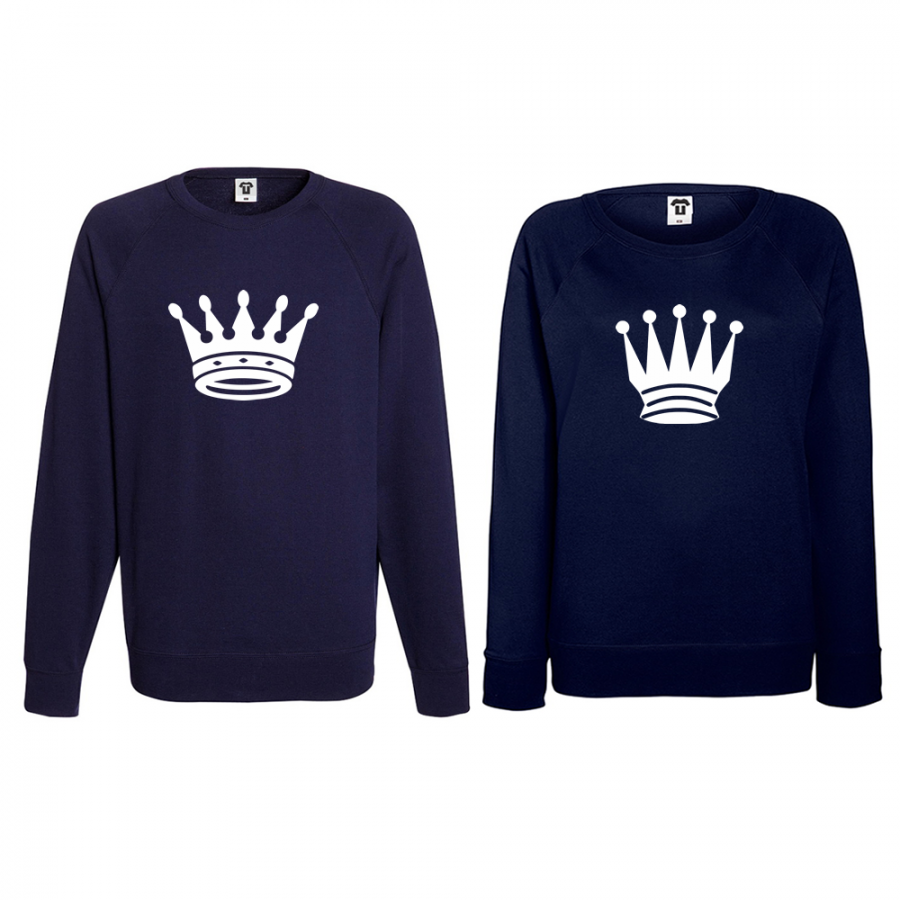 Σετ μπλούζες για ζευγάρια σκούρο μπλε Big Crowns