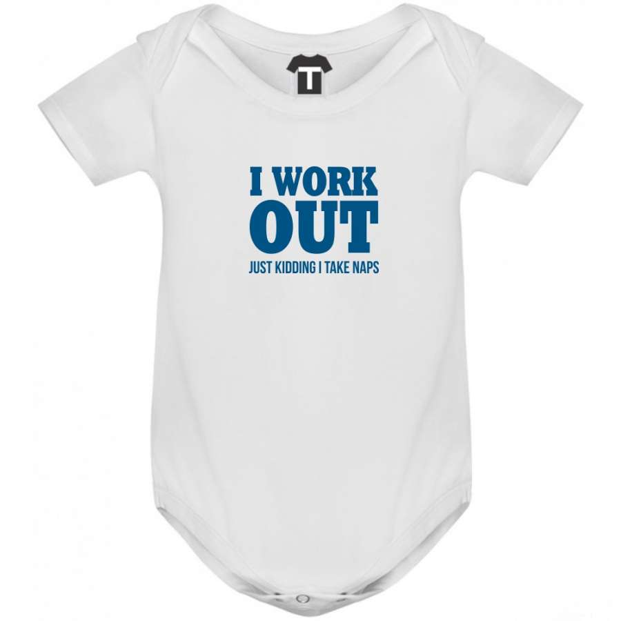 Άσπρο βρεφικό φορμάκι I work out